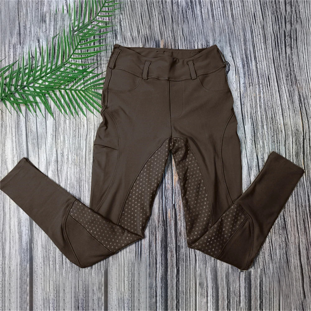 MXLLINA Western Full Seat Grip Woman Riding Tights Silicone Horseback Leggings Equestrian Riding Pants Breeches Clothes