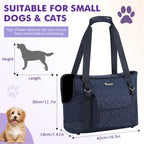 Pawaboo Soft-Sided Dog Purse Carrier Tote Bag with Pocket for Small Dogs, Black