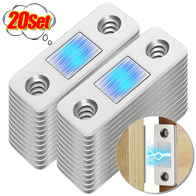 Magnetic Cabinet Catches Strong Adhesive Window Door Closer Latch Invisible Door Stopper Patch For Kitchen Bedroom Hardware Kit