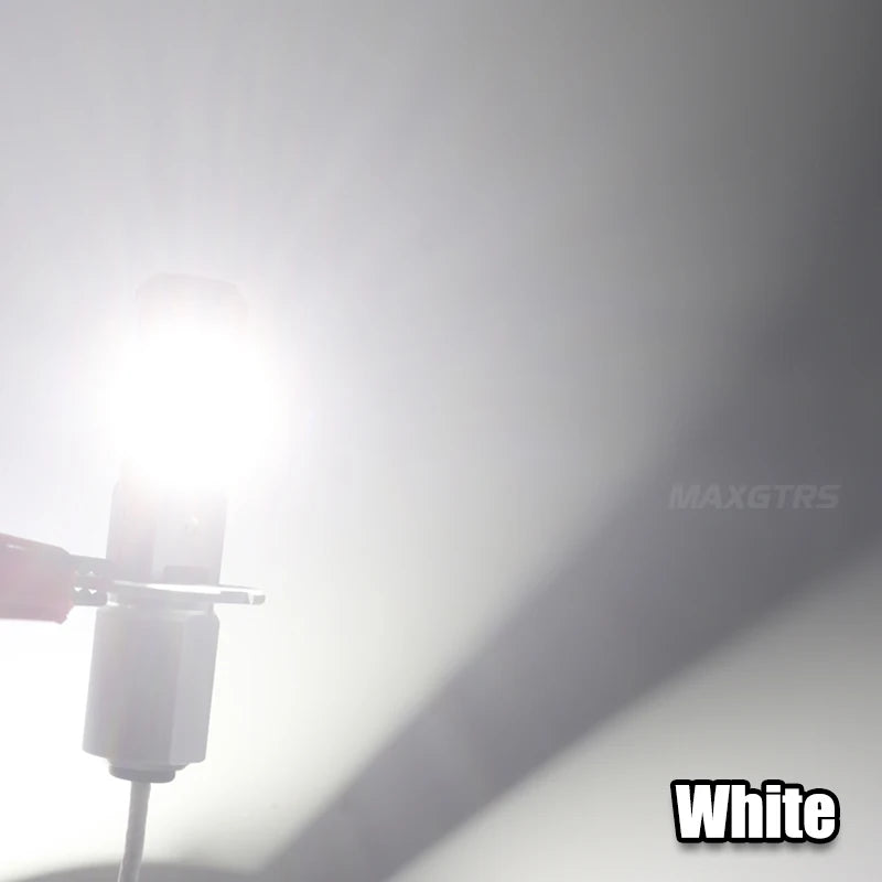MAXGTRS 2x H3 LED Car Headlight Fog Light Bulb Fanless Daytime Running Light No Polar H3 Car Driving Lamp Super Bright DRL 24V