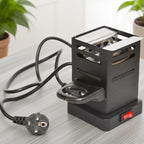 220V Hookah Charcoal Burner Stove 600W Electric Hot Plate, EU Plug, Black Metal
