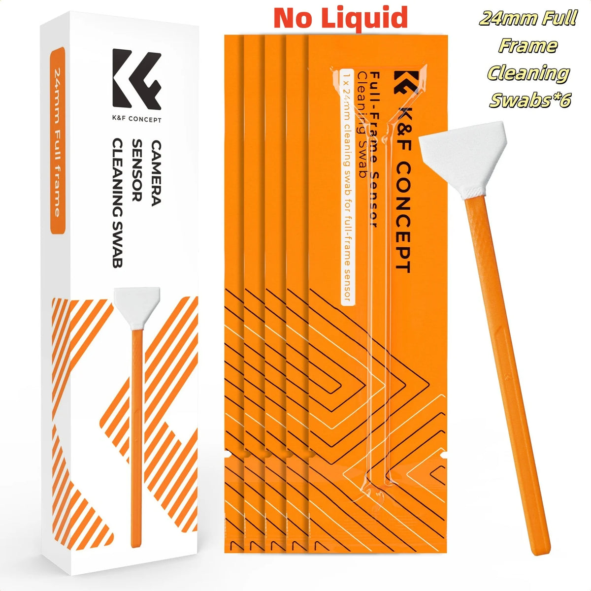 K&F CONCEPT 24mm Full Frame/16mm APS-C Sensor Cleaning Swab *6 &20ml Liquid Sensor Cleaner Sets For Sony DSLR SLR Digital Camera
