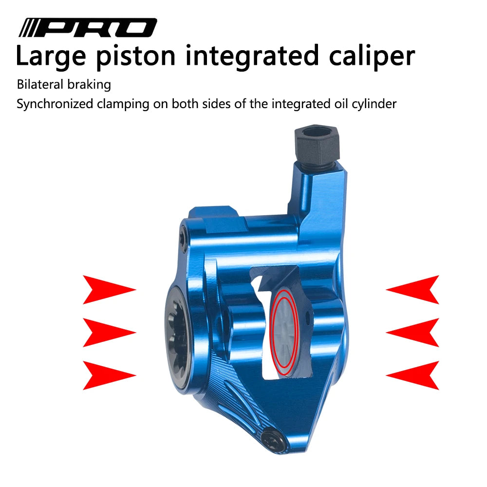 IIPRO Flat Mount Hydraulic Brake Caliper 2-Piston | Road/MTB Flat Bar Bike Upgrade Kit | Multi-Color