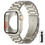 Change to Ultra Case+Band For Apple Watch 46mm 42mm 44 45mm Metal Stainless Steel strap for iWatch series Series 10 9 8 7 6 SE 5