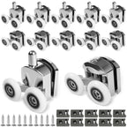 23mm Shower Door Rollers Zinc Alloy Shower Door Wheels Curved Shower Rollers with Anti-Collision Block Bathroom Door Accessories