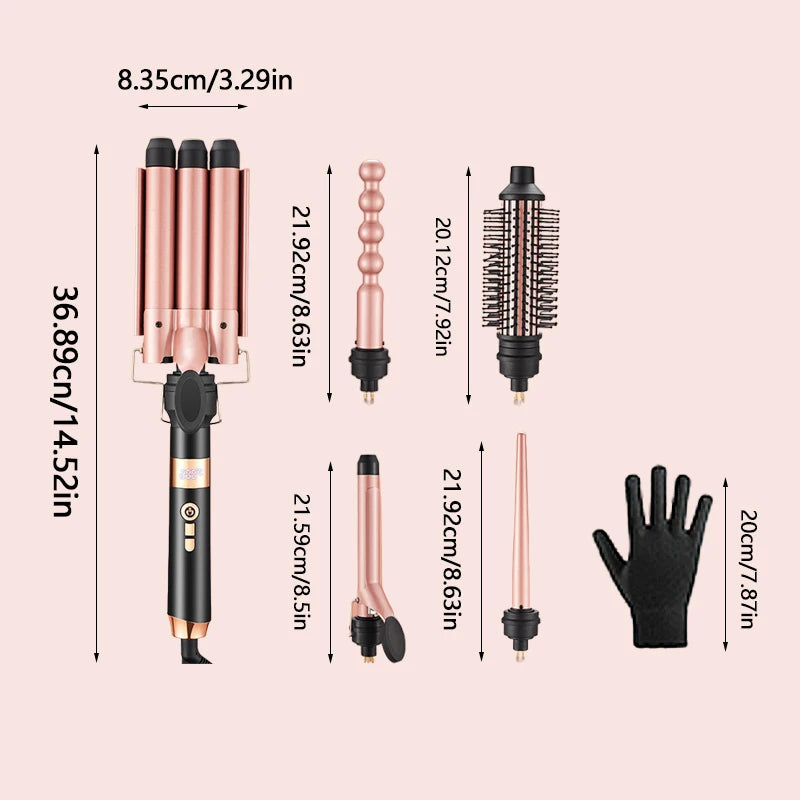 5 in 1 Hair Curler Multifunctional Curling Iron Hair Styler Salon Styling Tool Bending Curling for Home Travel Daily Use