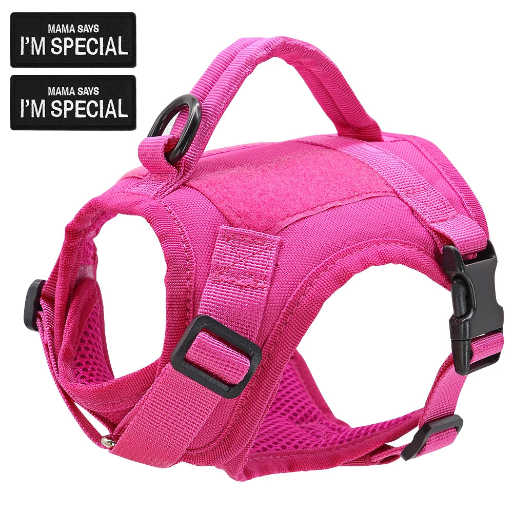 Nylon Cat Harness Vest with Handle, Tactical Style, Free Size, Black/Green/Khaki/Rose