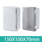 IP67 Waterproof Plastic Electrical Enclosure Junction Box with Hasp, Grey/Transparent Cover