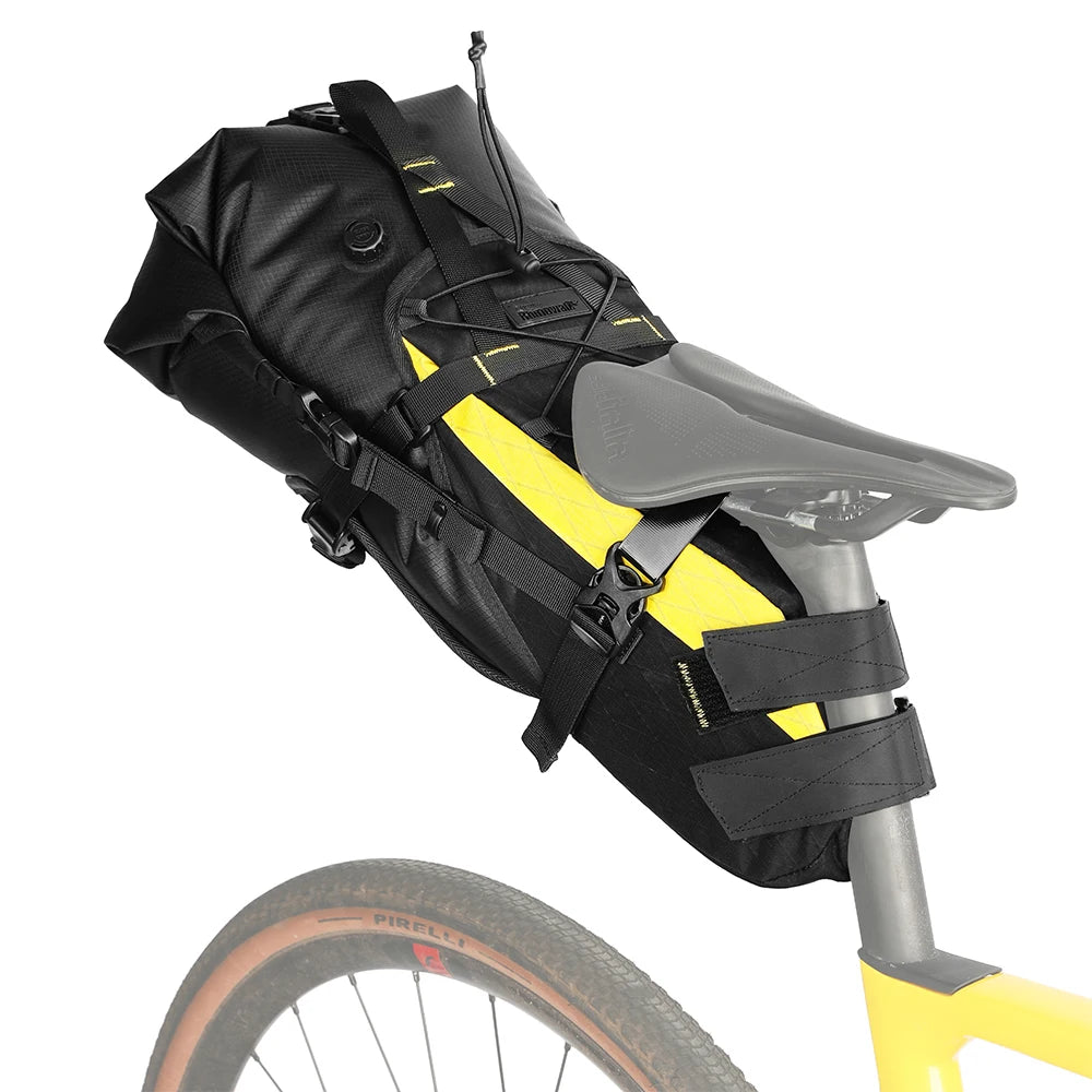 Rhinowalk Upgraded Bicycle Tail Bag Bike Seat Bag 14L Waterproof Bike Bag Long Distance Travel Luggage