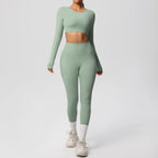 Hamidou Women's 2pc Yoga Set with Built-In Bra Top & Pocket Leggings, S-XL