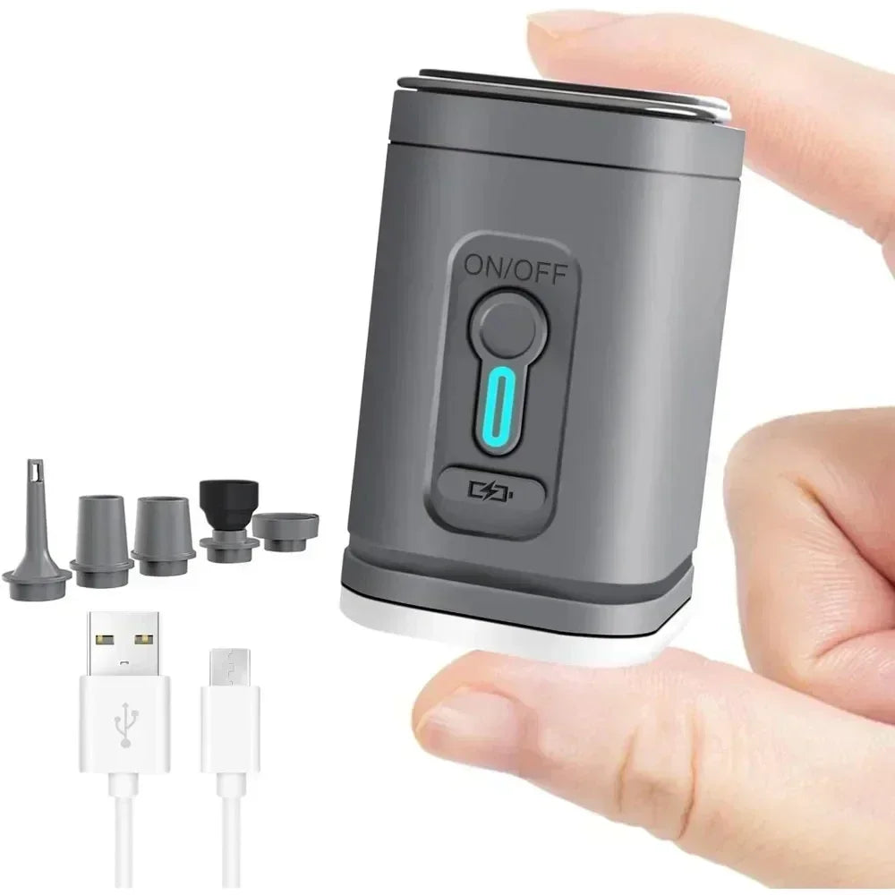 Portable Mini Air Pump Electric Inflator pump USB Rechargeable to Inflate Deflate for Pool Floats, Air Bed,Vacuum Storage Bags