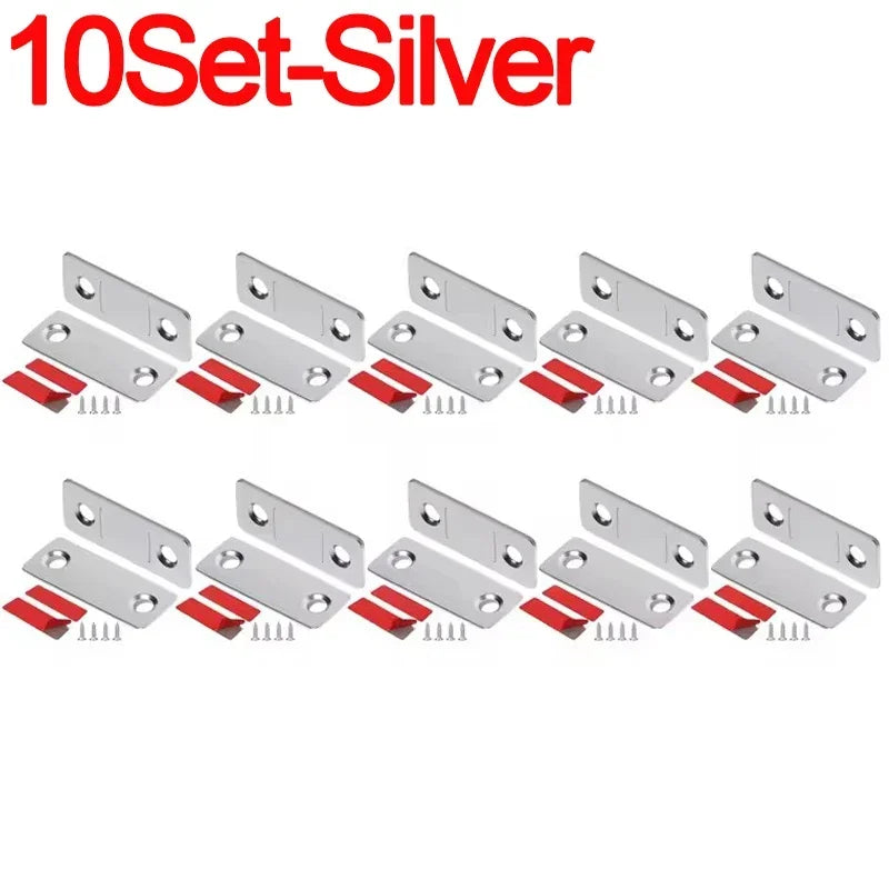 Magnetic Cabinet Catches Strong Adhesive Window Door Closer Latch Invisible Door Stopper Patch For Kitchen Bedroom Hardware Kit