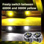 2pcs LED fog light bulbs DRL dual color white/yellow with fan for Toyota Hilux 2020-2022