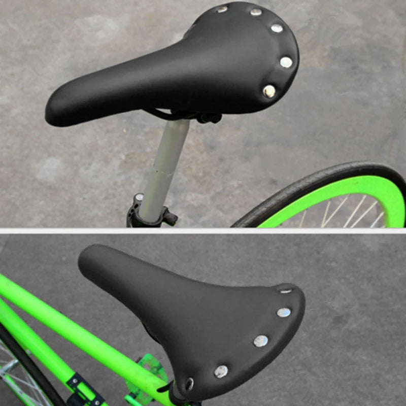Vintage Waterproof Bike Saddle Cover Leather Seat Cover for Road Bicycle, Brown/Black