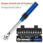 Pintudy Bicycle Torque Wrench Set 1/4" 2-24Nm Dual Direction Bike Allen Key Tool Socket Preset Type Spanner Pro Repair Tool Kit