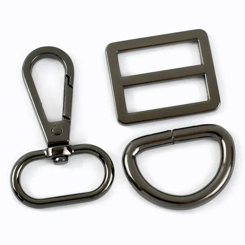 2/3Sets 16-38mm Bag Strap Lobster Buckle Metal Tri-glide Clasp For Webbing Adjuster D Ring Pet Collar Hook Hardware Accessories