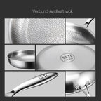 German Titanium Steel Frying Pan Uncoated Non Stick Pan Fish Scale Hammer Pattern Household Steak Frying Pan Kitchen Cookware