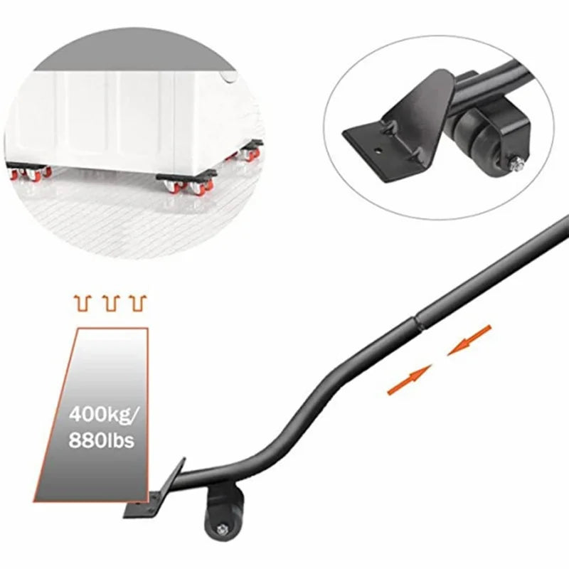 6pc Furniture Mover Set with Lifter Lever and Wheel Dollies for Heavy Moving