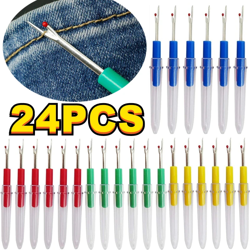 24-4PCS Small Sewing Seam Ripper Kit Colorful Sewing Stitch Thread Unpicker Seam Ripper Thread Cutter Scissor for Sewing Tools