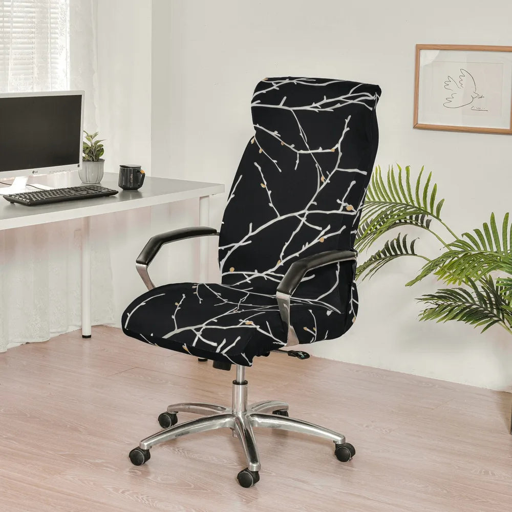 Elastic Rotating Office Chair Cover With Back Anti-dirty Computer Seat Case Spandex Gaming Chairs Slipcover for Armchair