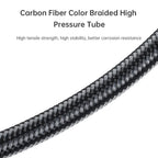 DIDEEP Diving Carbon Fiber Braided High Pressure Tube, Scuba Diving Residual Pressure Hose, Can Be Connected to Pressure Sensor