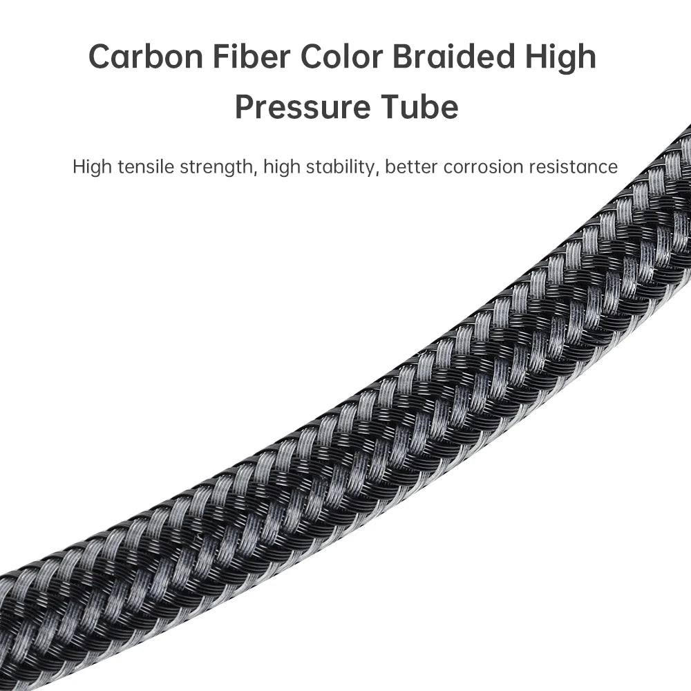 DIDEEP Diving Carbon Fiber Braided High Pressure Tube, Scuba Diving Residual Pressure Hose, Can Be Connected to Pressure Sensor