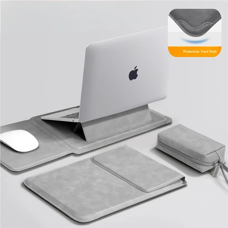 Laptop Sleeve Case 13 14 15 15.6 16Inch For HP DELL Bag For Macbook Air Pro 13 13.6 M4 Notebook Case with stand Men Women