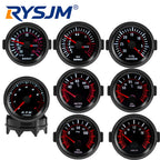 2" 52mm Digital Car Boost Meter Water Temp Oil Temp Oil Pressure RPM Tachometer Voltage Vacuum For 12V Car Smoke Lens Gauge