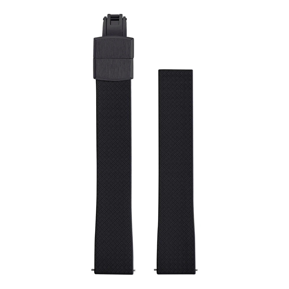 New Design CTS Fluororubber Watch Strap 18mm 19mm 20mm 22mm Quick Release Original Buckle Watch Bands FKM Strap For Cut To Size