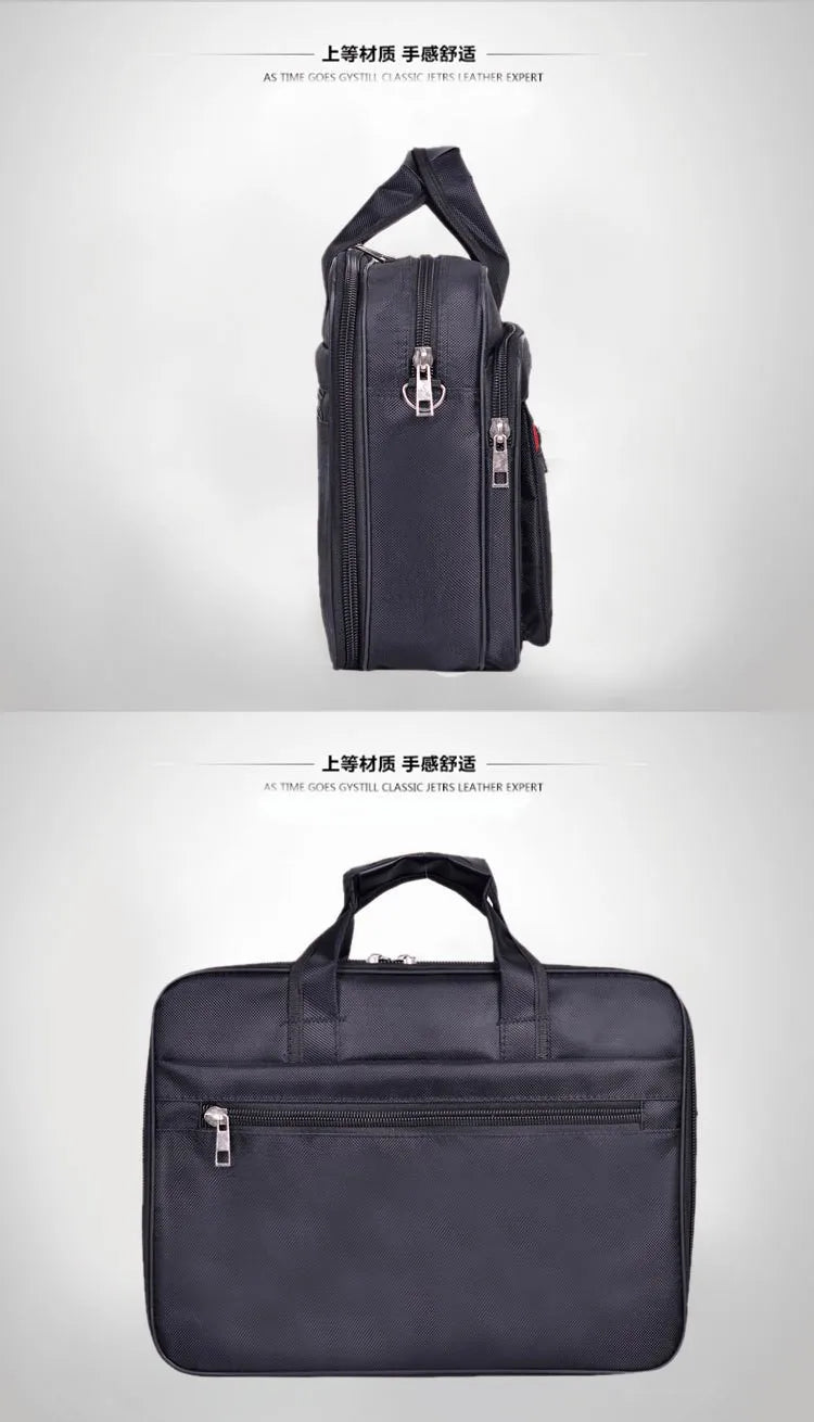 HOMEFISH Men Large Capacity Business Briefcase Portable Versatile Shoulder Bag Multiple Pockets Handbag for Business & Casual