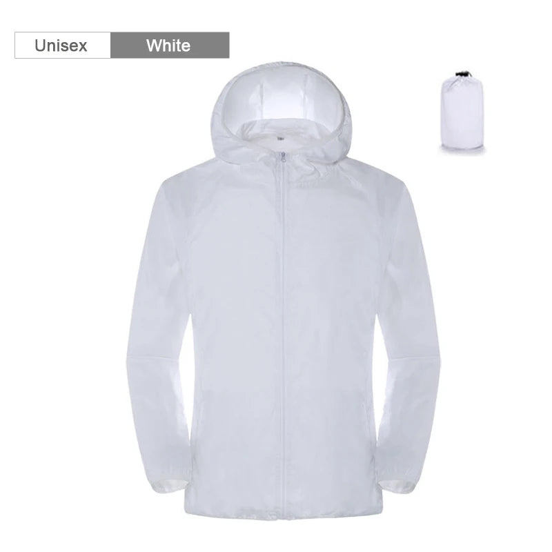 JNLN Camping Rain Jacket Men Women Waterproof Sun Protection Clothing Fishing Hunting Clothes Quick Dry Windbreaker With Pocket
