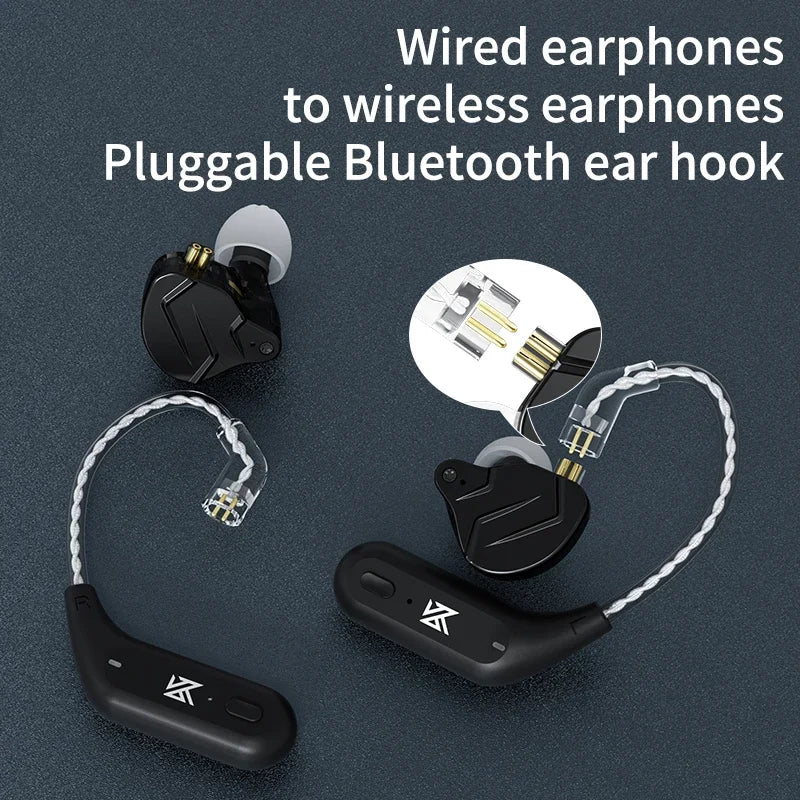 KZ AZ09 HD Bluetooth 5.4 Ear Hook Wireless Upgrade Cable with Charging Case, B Pin/C Pin