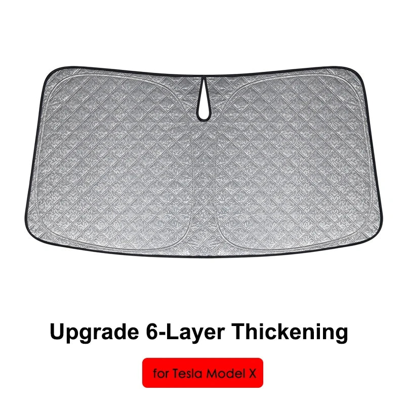 Tesla Model 3 Front Windshield Sunshade 6-Layer Upgraded Y S X Sunshade Automatic Block Summer Sunscreen Heat Shield Cover