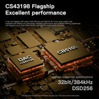 KEYSION CS43198 USB-C to 3.5mm DAC Headphone Amp, 384kHz DSD256, Black