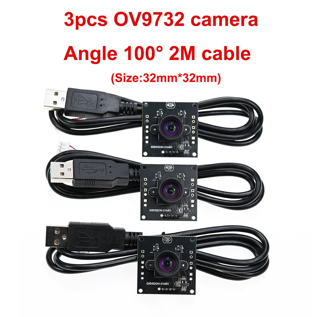 GXIVISION OV9732 30FPS 2M Cable 100 Degree USB Camera Module,3pcs OV2735/IMX179/OV2710 Compatible For Autodarts.io Scoring