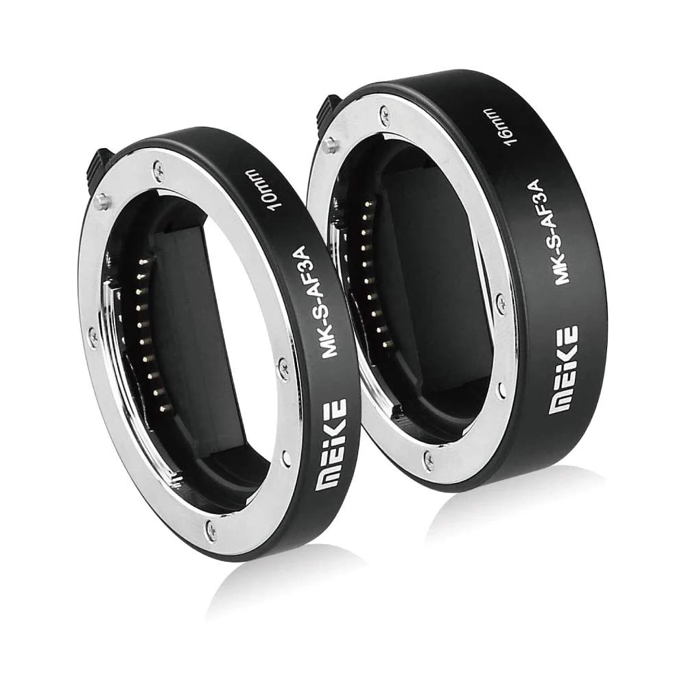 MEIKE MK-S-AF3A Metal Auto Focus Macro Extension Tube Adapter Ring 10mm 16mm for Sony Mirrorless E-Mount FE-Mount A7 NEX Camera