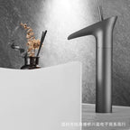 Classic Basin Faucet Antique Style Waterfall Bathroom Faucet Hot and Cold Faucet Bronze Single Hole Goblet Type Water Tap