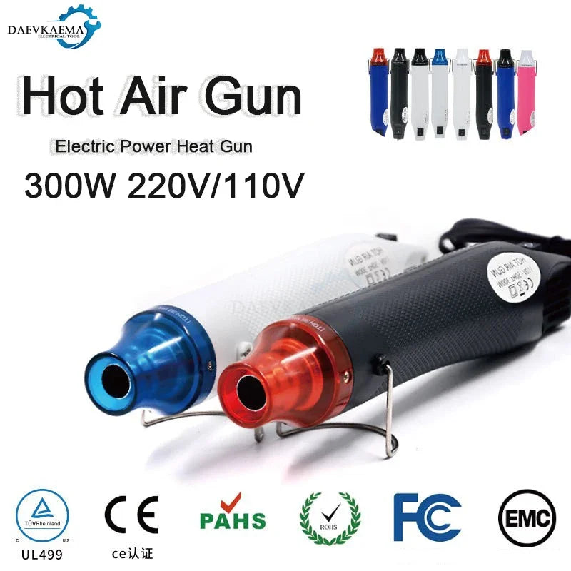 Mini Hot Air Heat Gun for DIY Crafts Portable Heat Air Gun Tool for Embossing Shrink Wrapping Drying Paint 220V/110V 300W