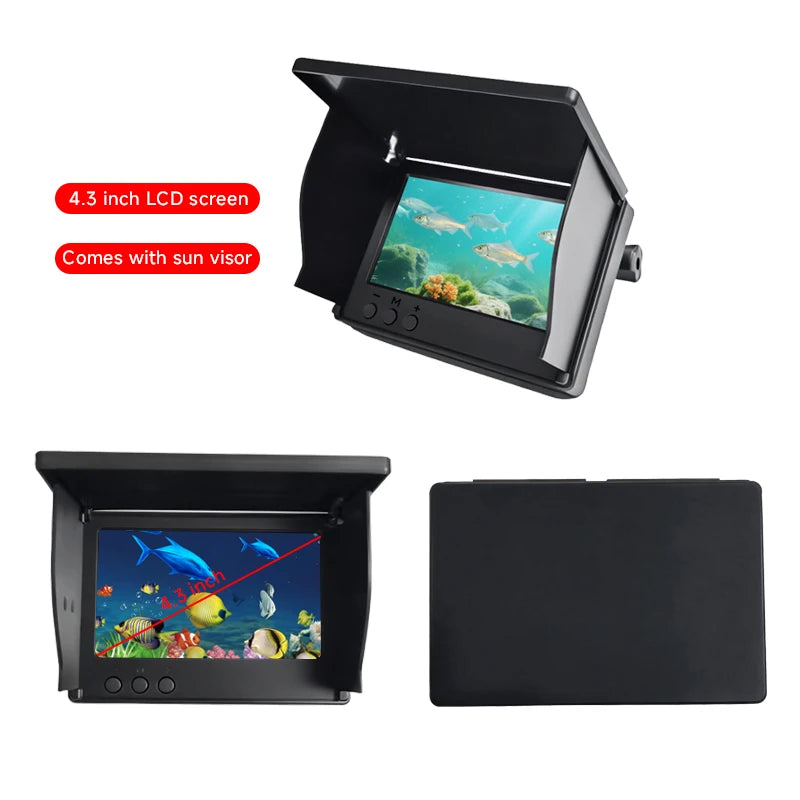 Dodosee 220° Underwater Fishing Camera Handheld 1080P 4.3'' LCD Fish Finder Portable Fish Depth Finder Water With Night Vision
