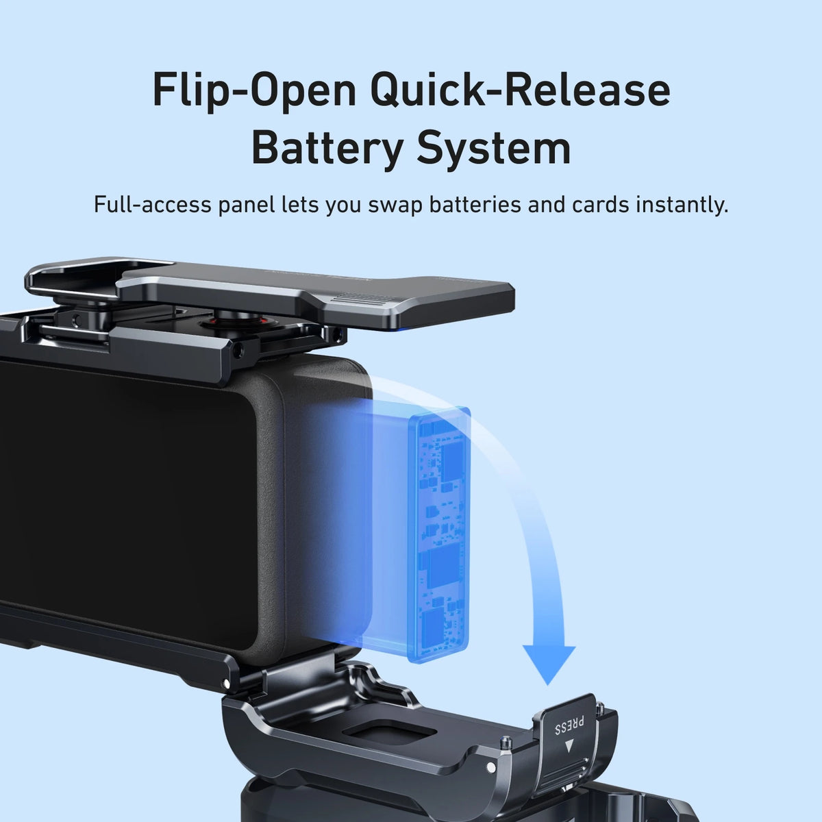 TELESIN Hand Grip Aid Remote Control Kit Aluminum alloy Set For DJI OSMO Action6 Rabbit Cage Quick release Protective case