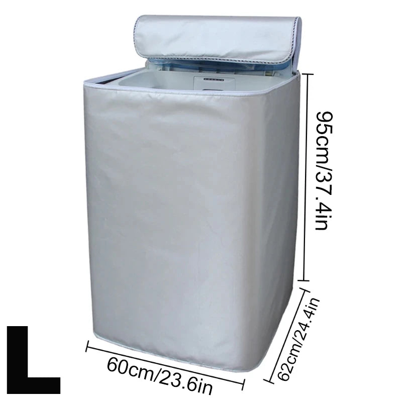 Washing Hine Sunscreen Cover Home Storage Washing Machine Case Dustproof Front Load Laundry Dryer Silver Waterproof Coating