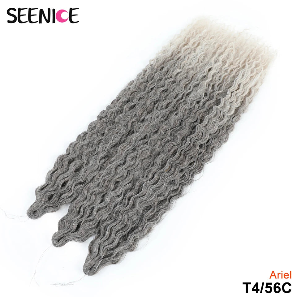 Ariel Curl Hair Synthetic Water Wave Twist Crochet Hair Afro Curls Crochet Braids Ombre Pink Braiding Hair Extension For Women