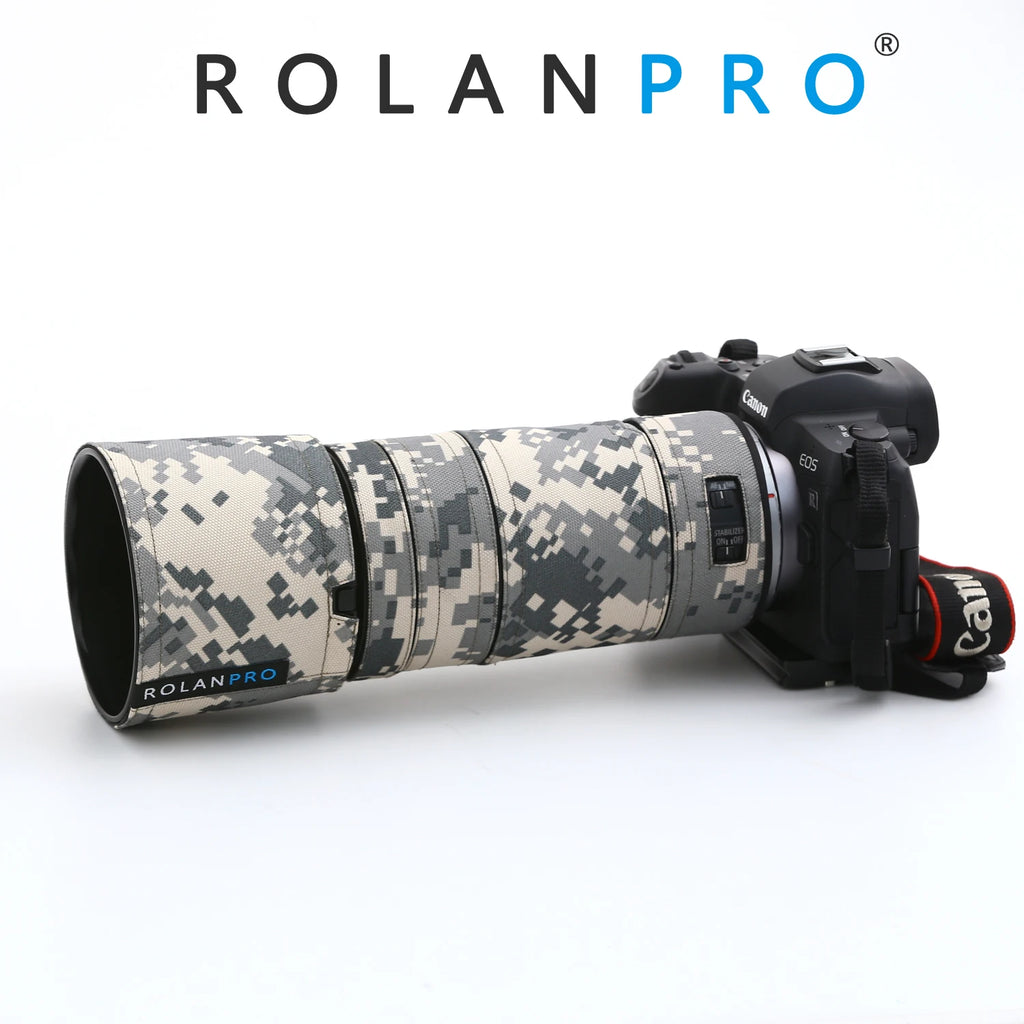 ROLANPRO Waterproof Lens Coat for Canon RF 100-400mm F5.6-8 IS USM Camouflage Rain Cover Lens Sleeve for Canon RF 100 400mm Case