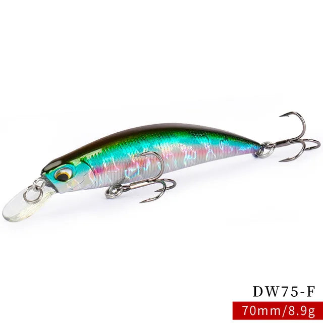 TSURINOYA 6pcs DW75 Sinking Jerkbait Fishing Lure 70mm 8.9g Minnow Hard Lure With Hook ABS Plastic Isca Artificial Leurre