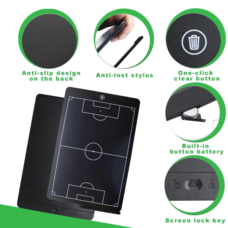 8.5/16-Inch LCD Electronic Football Coaching Tactical Board Strategy Marker Board Soccer Coach Blackboard for Sports Training