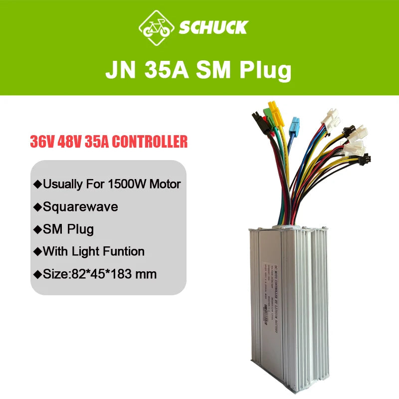 JN Ebike Controller 36V 48V 15A 17A 22A 25A 30A 35A Control System with 6 9 12 Mosfets for Electric Scooter Conversion Parts