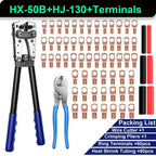 HX-50B 6-50mm² Battery Cable Lug Crimping Tool For AWG 10-1/0 Heavy Duty Wire Lug Tube Terminal Crimper Hex Crimp Tools Pliers