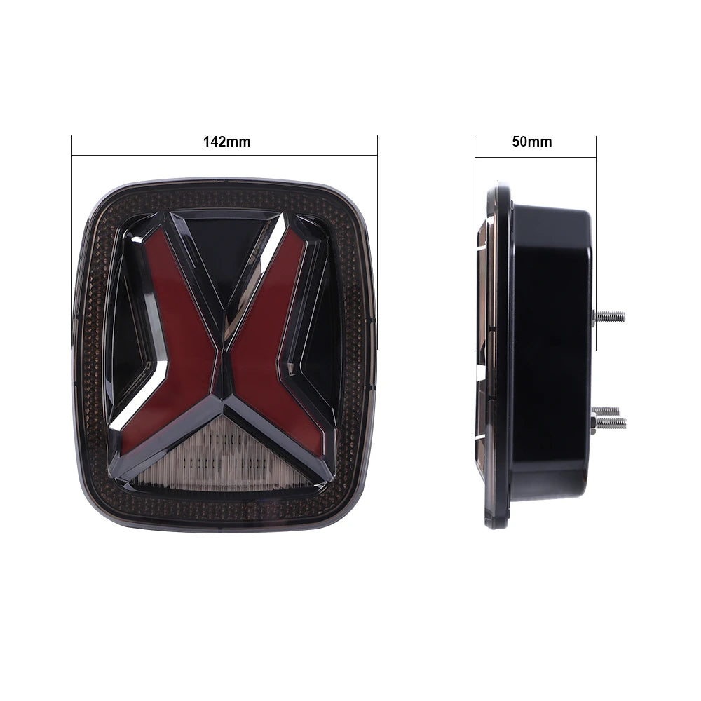 Car Rear LED Tail Lights For Jeep Wrangler CJ TJ YJ 1998-2006 Universal 'X'Shape Design Smoked 12v Drl Modified Brake Tail Lamp