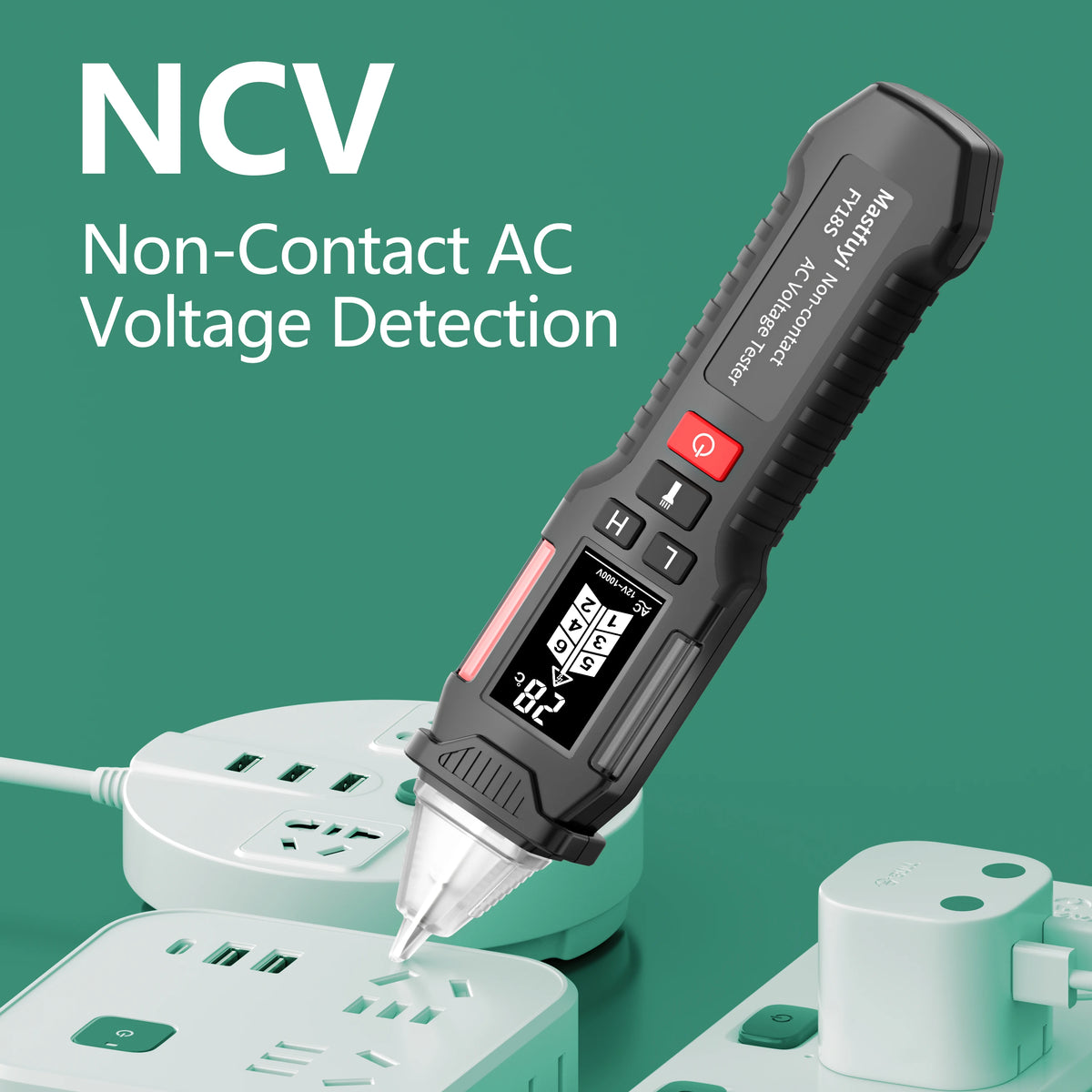 MASTFUYI FY18S NCV Voltage Tester Pen, Non-Contact AC Voltage Detector 12-1000V with Smart Breakpoint Detection, Portabl Tool
