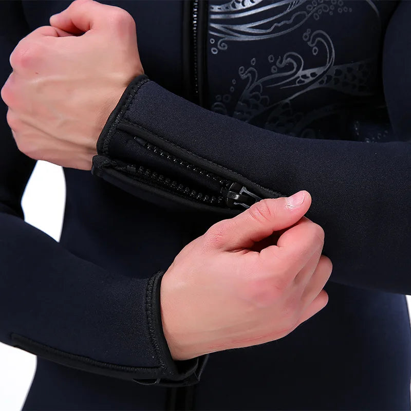 5mm Long Sleeve Split Wetsuit Jacket Top Unisex Diving Surfing, Sizes S-3XL